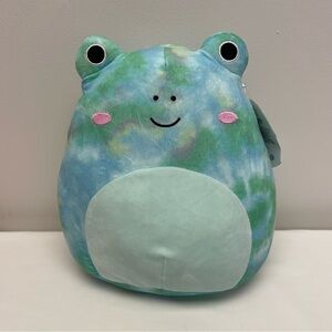 Squishmallow Ferdie the Frog Blue Green Tie Dye Plush w/ Tags 12 Inches